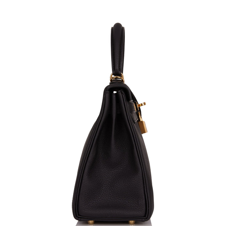 Hermes Kelly 25 Retourne Black Togo Gold Hardware