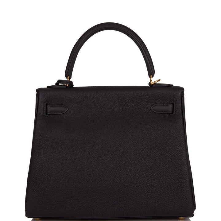 Hermes Kelly 25 Retourne Black Togo Gold Hardware