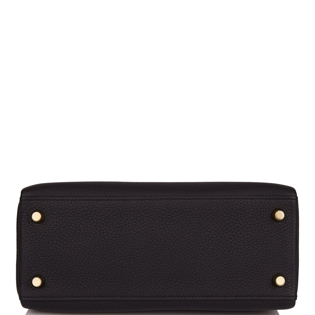 Hermes Kelly 25 Retourne Black Togo Gold Hardware