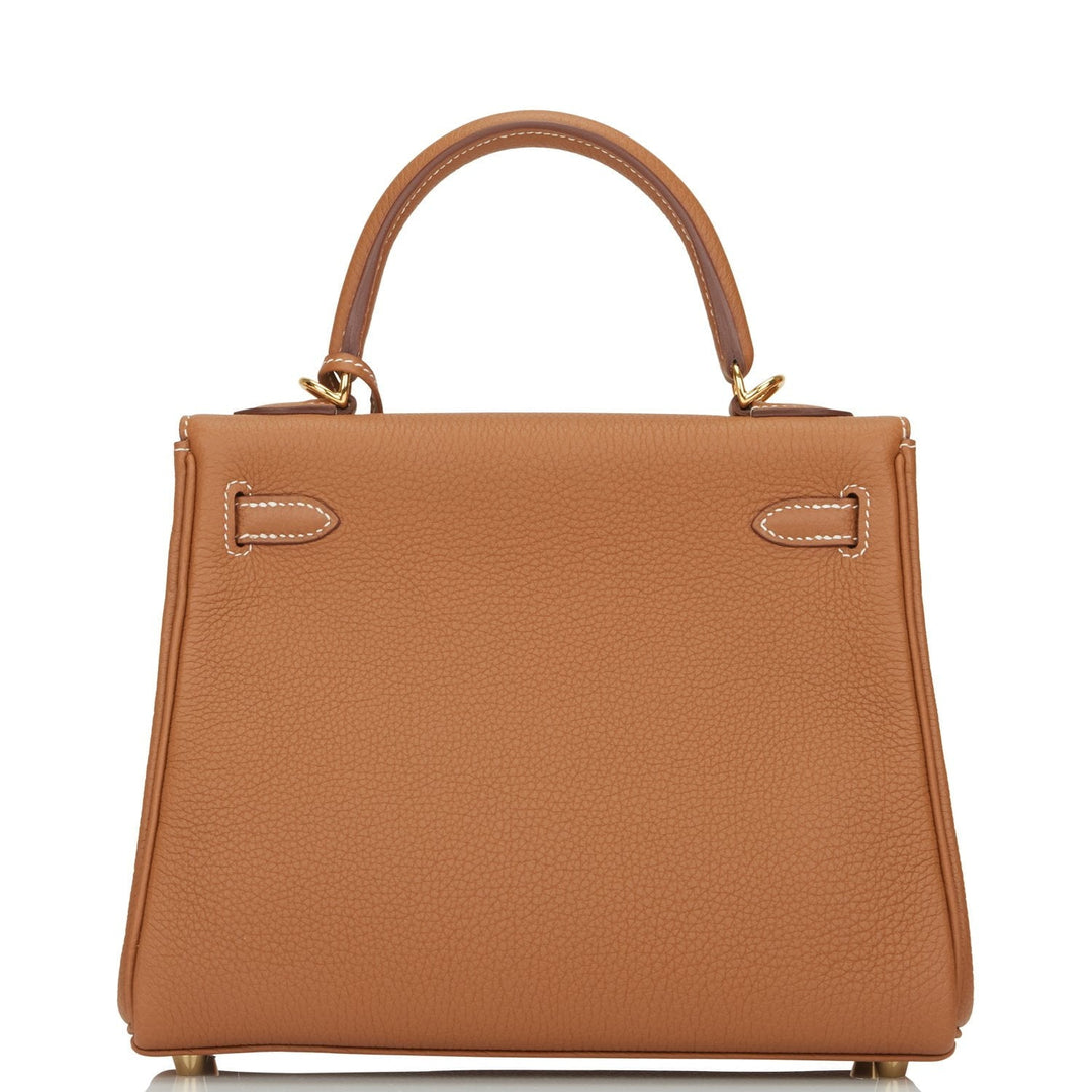 Hermes Kelly 25 Retourne Gold Togo Gold Hardware