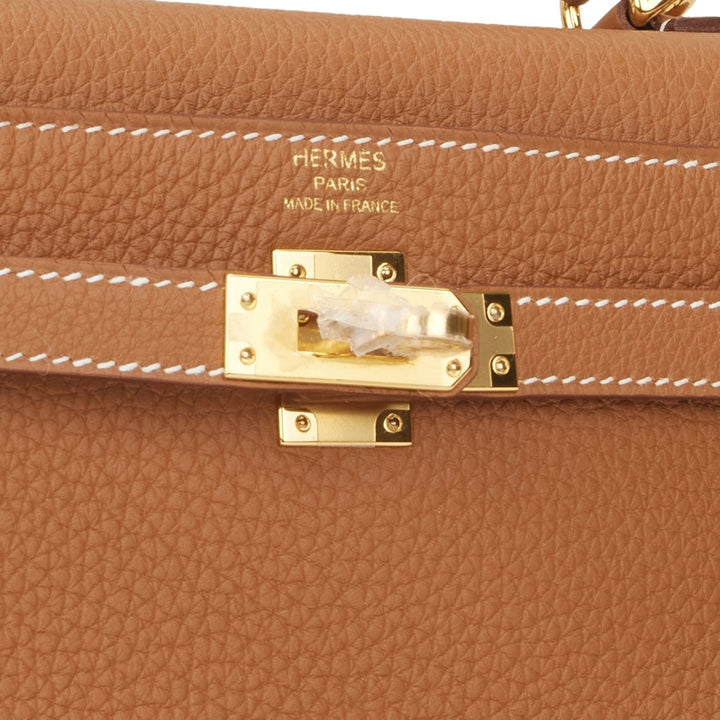Hermes Kelly 25 Retourne Gold Togo Gold Hardware