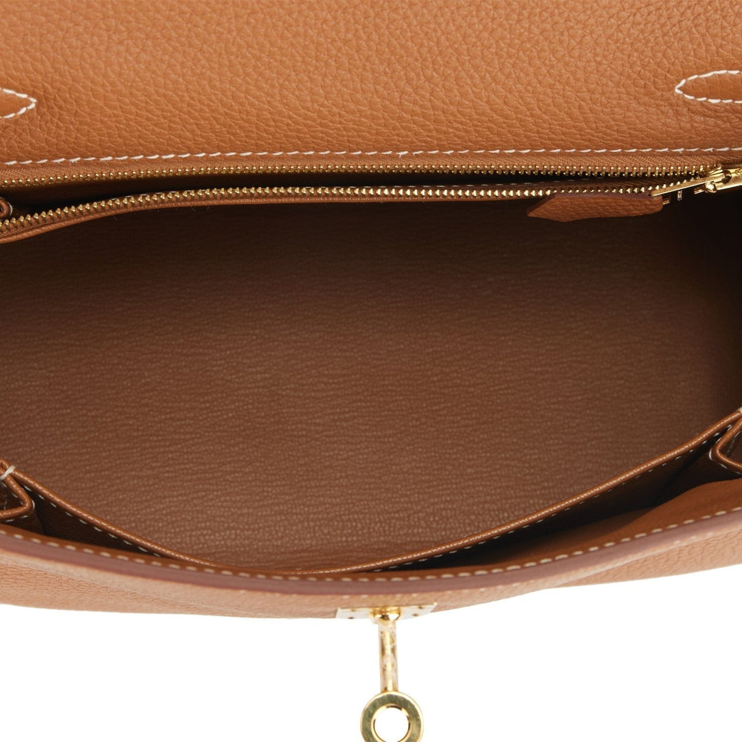 Hermes Kelly 25 Retourne Gold Togo Gold Hardware