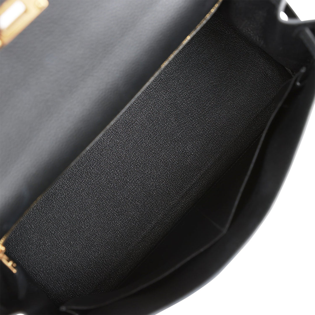 Hermes Kelly 32 Retourne Black Togo Gold Hardware