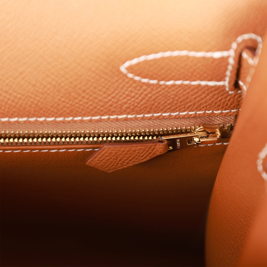 Hermes Kelly 32 Sellier Gold Epsom Gold Hardware