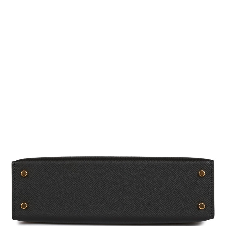 Hermes Kelly 20 Sellier Black Epsom Gold Hardware