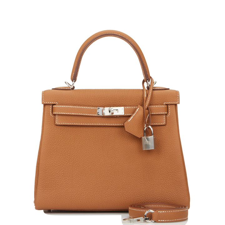 Top quality Hermes Kelly Retourne 25 Gold Togo Palladium Hardware