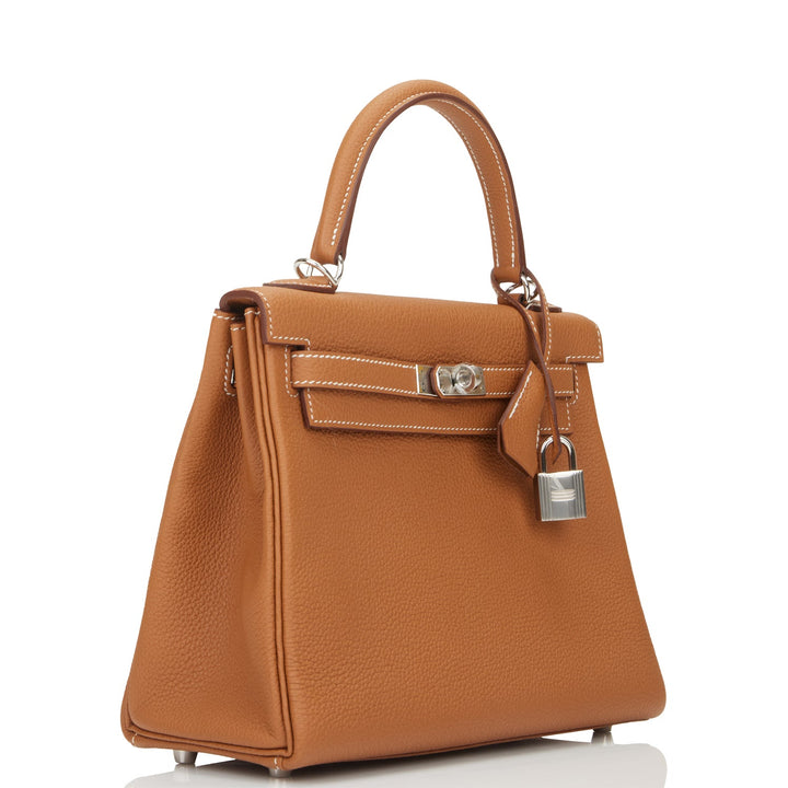 Top quality Hermes Kelly Retourne 25 Gold Togo Palladium Hardware