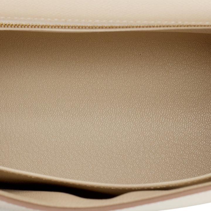 Hermes Kelly 25 Sellier Craie Epsom Gold Hardware