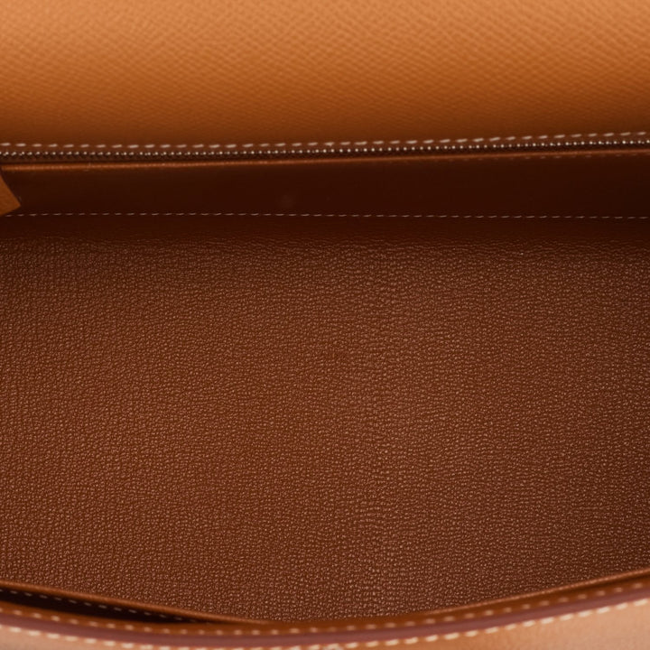 Hermes Kelly 28 Sellier Gold Epsom Palladium Hardware