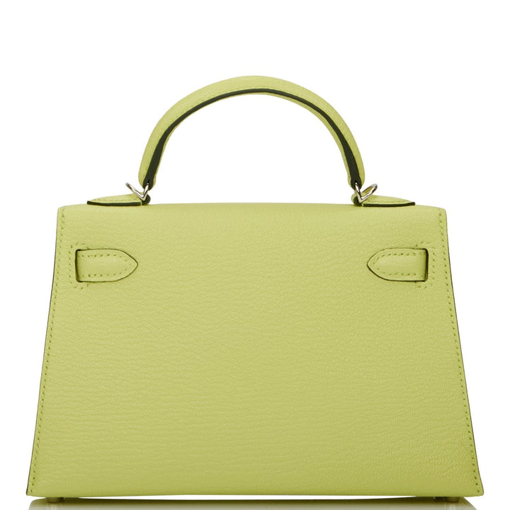 Hermes Kelly 20 Sellier Jaune Bourgeon Chevre Palladium Hardware