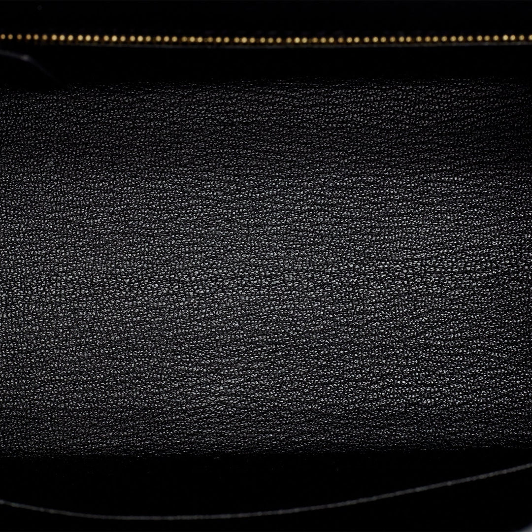 Hermes Kelly 25 Sellier Black Epsom Gold Hardware