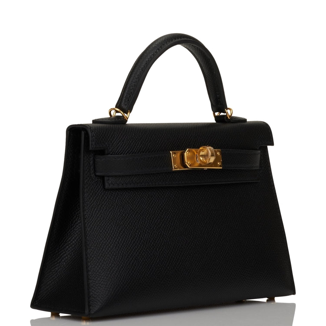 Hermes Kelly 20cm Sellier Black Epsom Gold Hardware