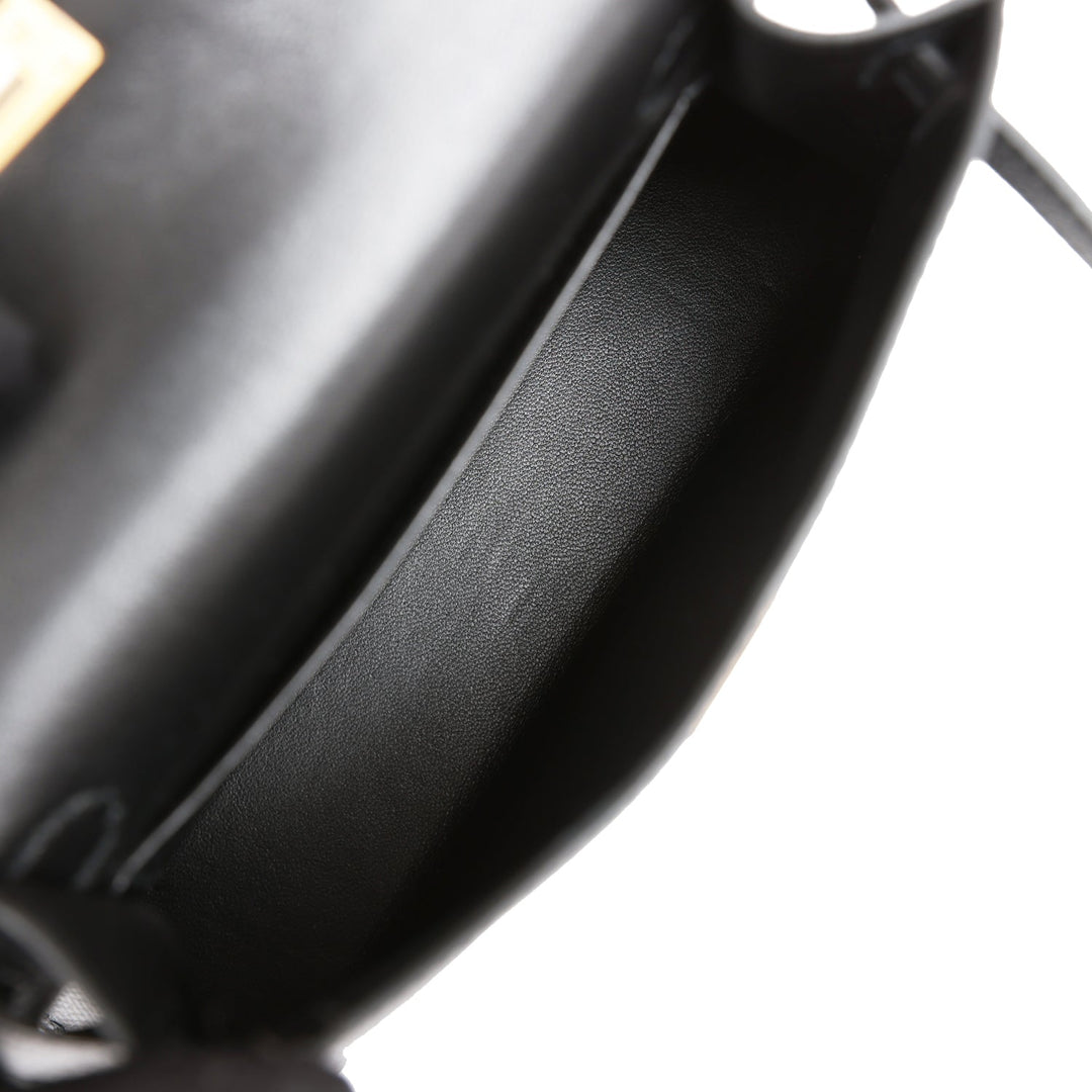 Hermes Kelly 20 Sellier Black Epsom Gold Hardware