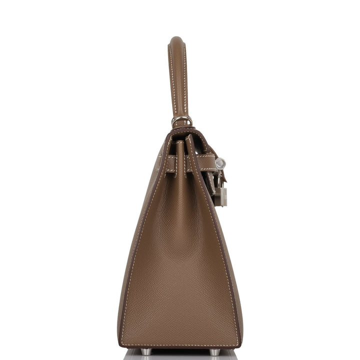 Hermes Kelly 28 Sellier Etoupe Epsom Palladium Hardware
