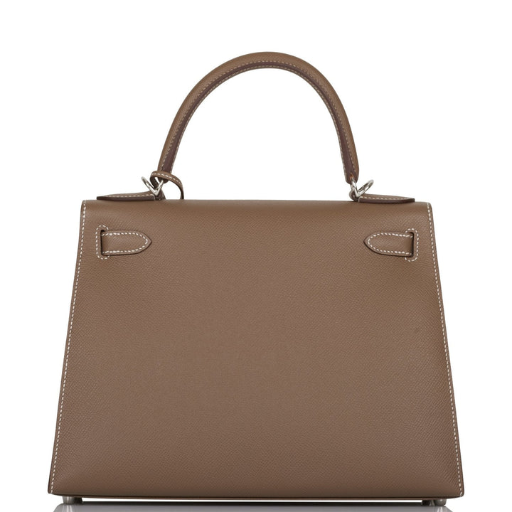 Hermes Kelly 28 Sellier Etoupe Epsom Palladium Hardware