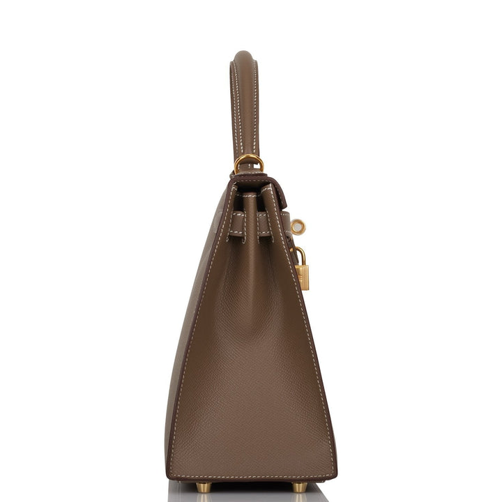 Hermes Kelly 28 Sellier Etoupe Epsom Gold Hardware