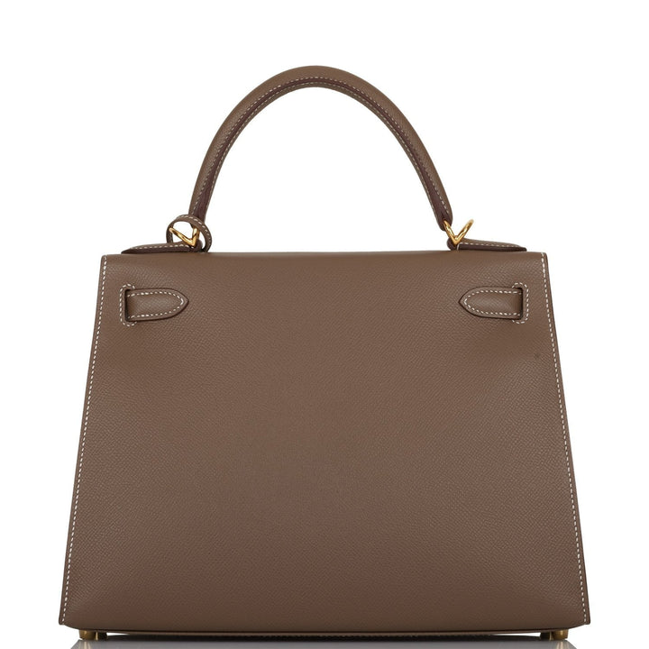 Hermes Kelly 28 Sellier Etoupe Epsom Gold Hardware