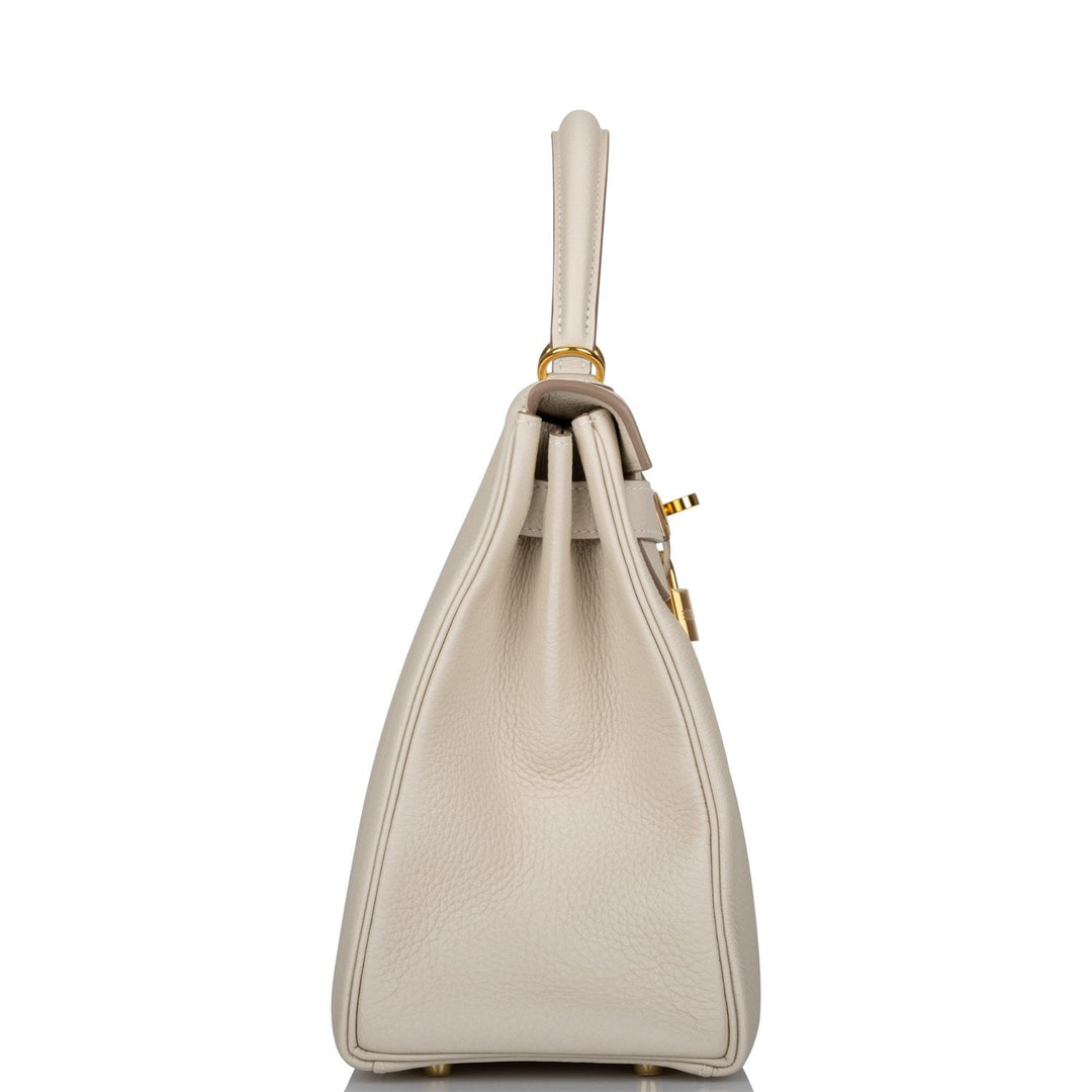Hermes Kelly 28 Retourne Craie Togo Gold Hardware