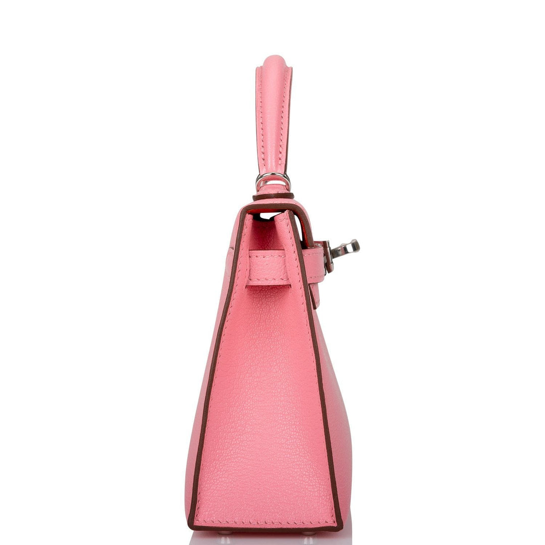 Hermes Kelly 20 Sellier Rose Confetti Verso Chevre Palladium Hardware