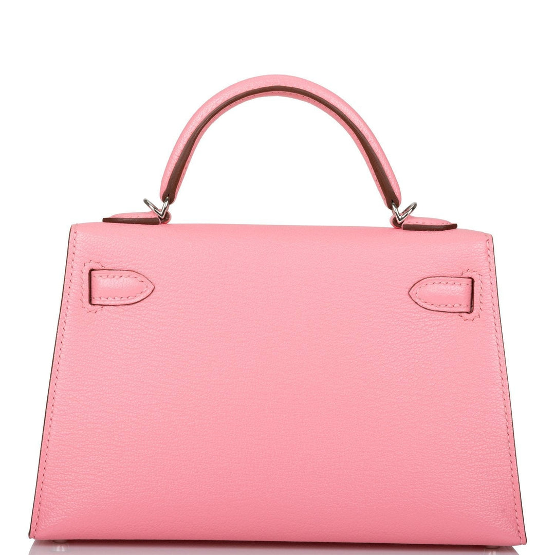 Hermes Kelly 20 Sellier Rose Confetti Verso Chevre Palladium Hardware