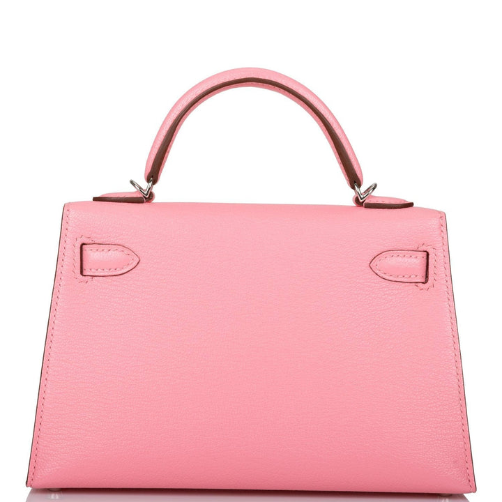 Hermes Kelly 20 Sellier Rose Confetti Verso Chevre Palladium Hardware