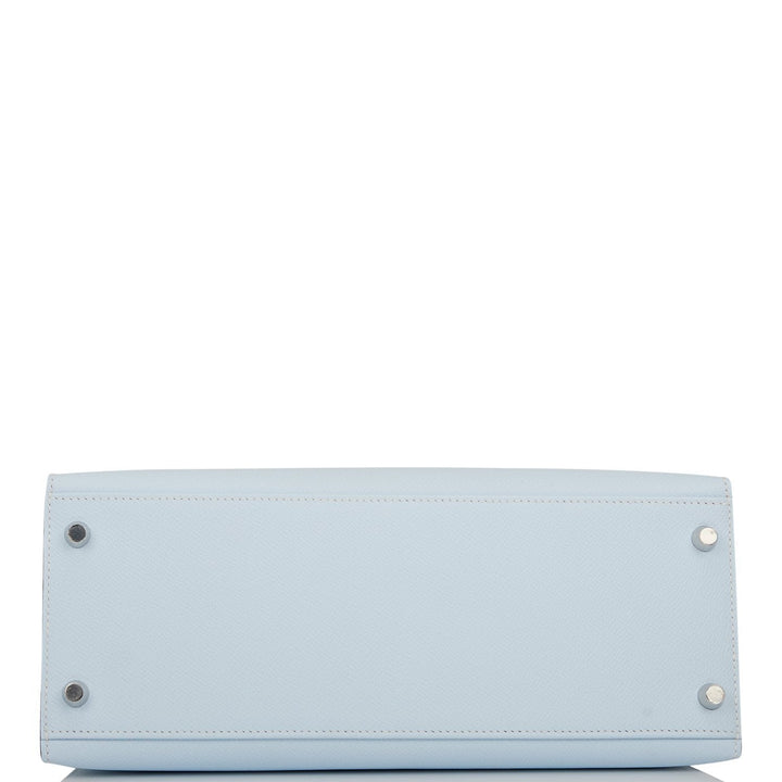 Hermes Kelly 28 Sellier Bleu Brume Epsom Palladium Hardware