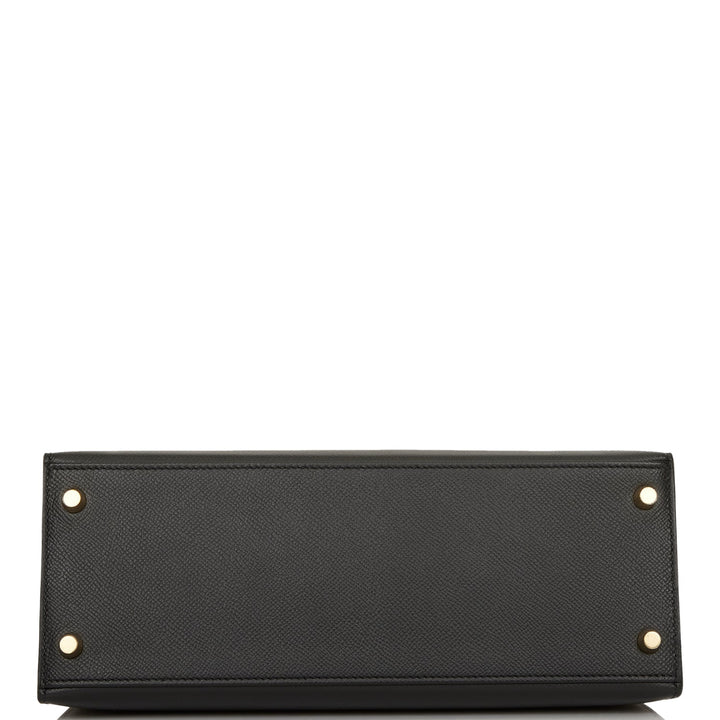 Hermes Kelly 28 Sellier Black Epsom Gold Hardware