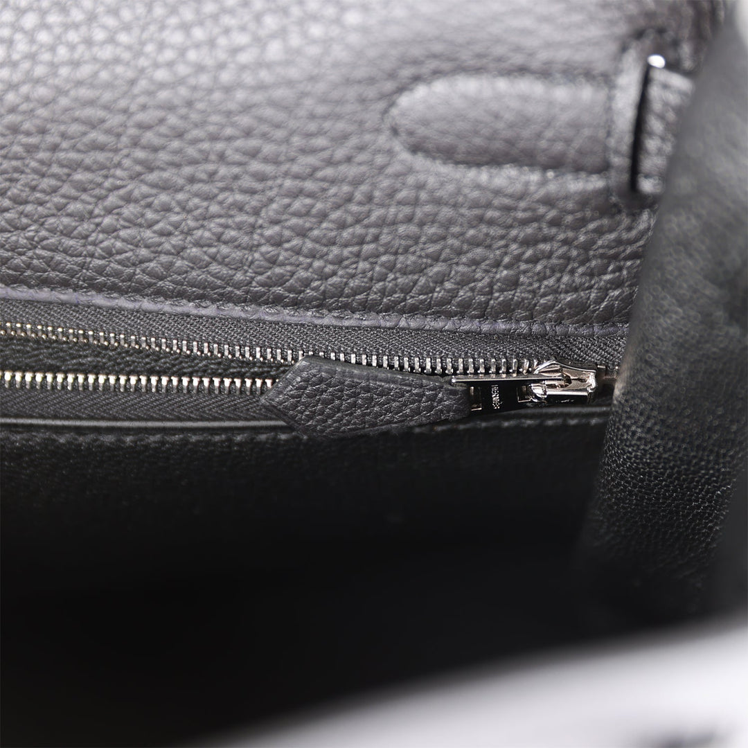 Hermes Kelly 32cm Retourne Black Togo Palladium Hardware