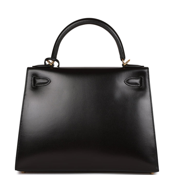 Hermes Kelly 28 Sellier Black Box Gold Hardware