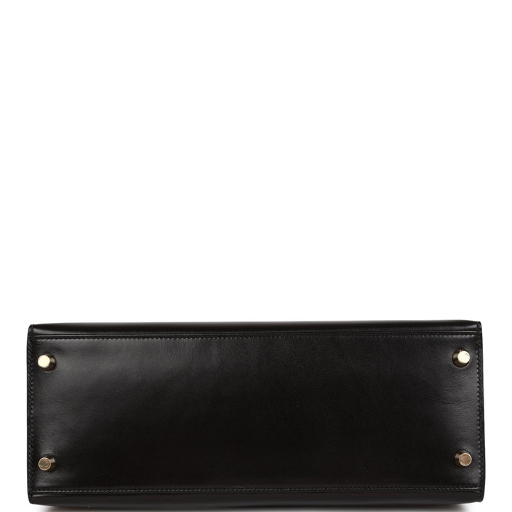 Hermes Kelly 28 Sellier Black Box Gold Hardware