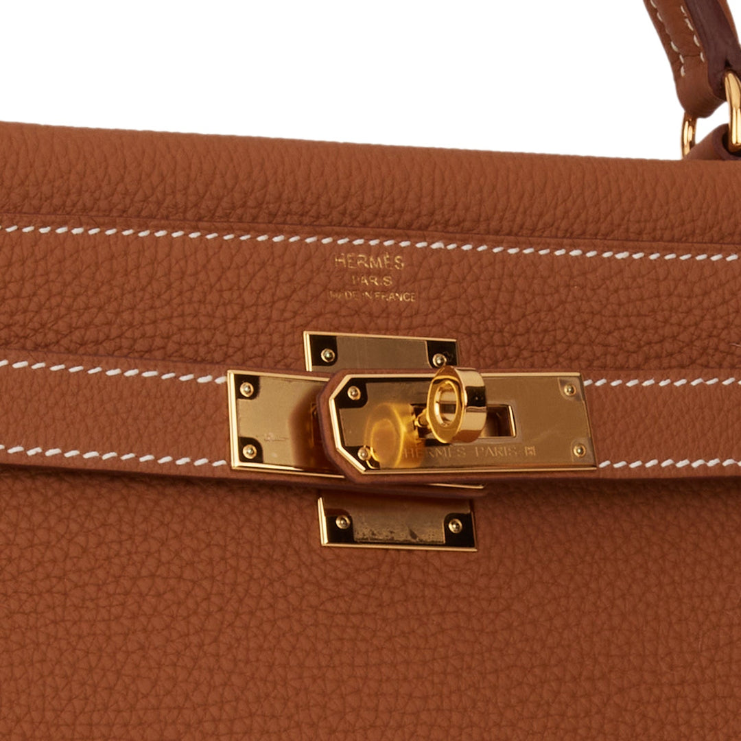 Hermes Kelly 28 Retourne Gold Togo Gold Hardware