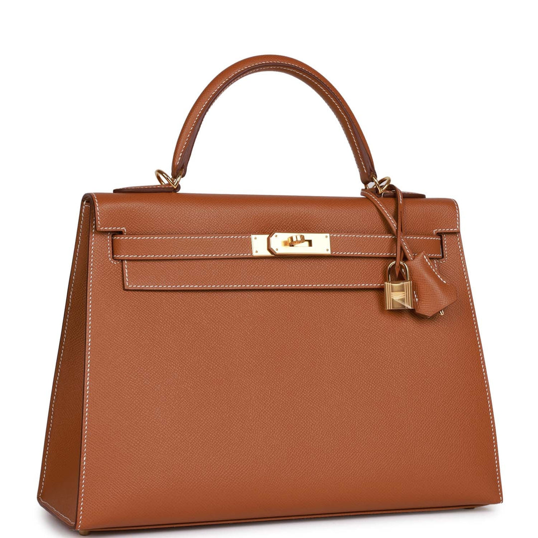 Hermes Kelly 32 Sellier Gold Epsom Gold Hardware