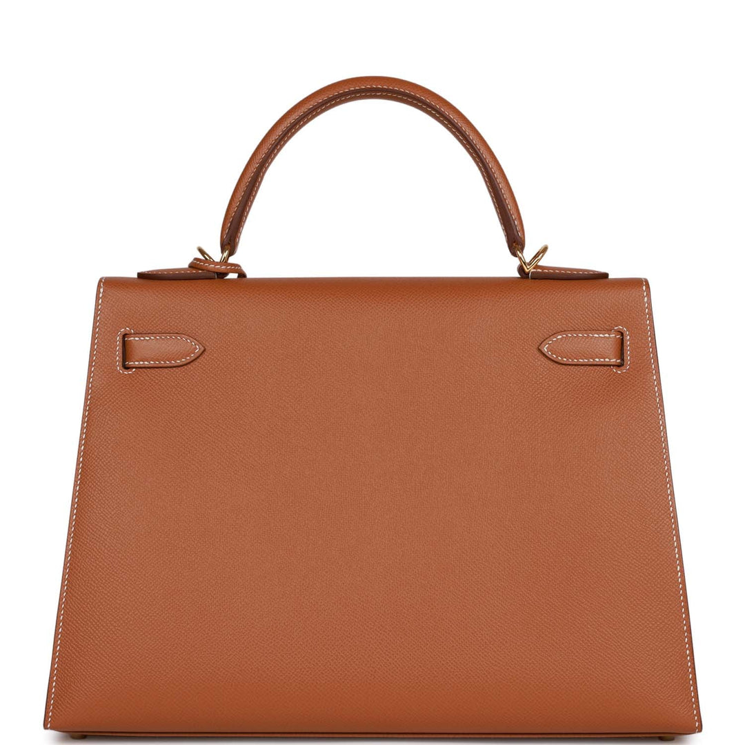 Hermes Kelly 32 Sellier Gold Epsom Gold Hardware