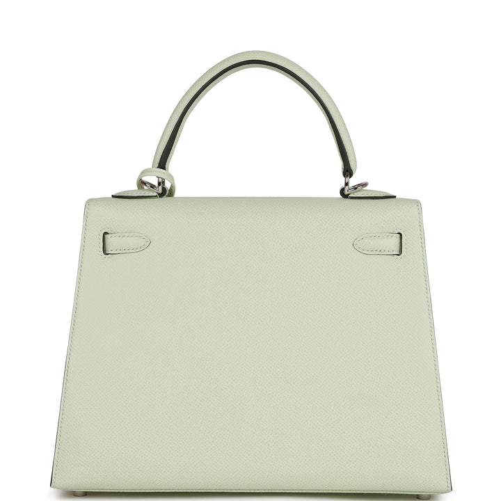 Hermes Kelly 25 Sellier Vert Fizz Epsom Palladium Hardware