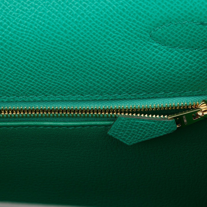 Hermes Kelly 28 Sellier Vert Jade Epsom Gold Hardware