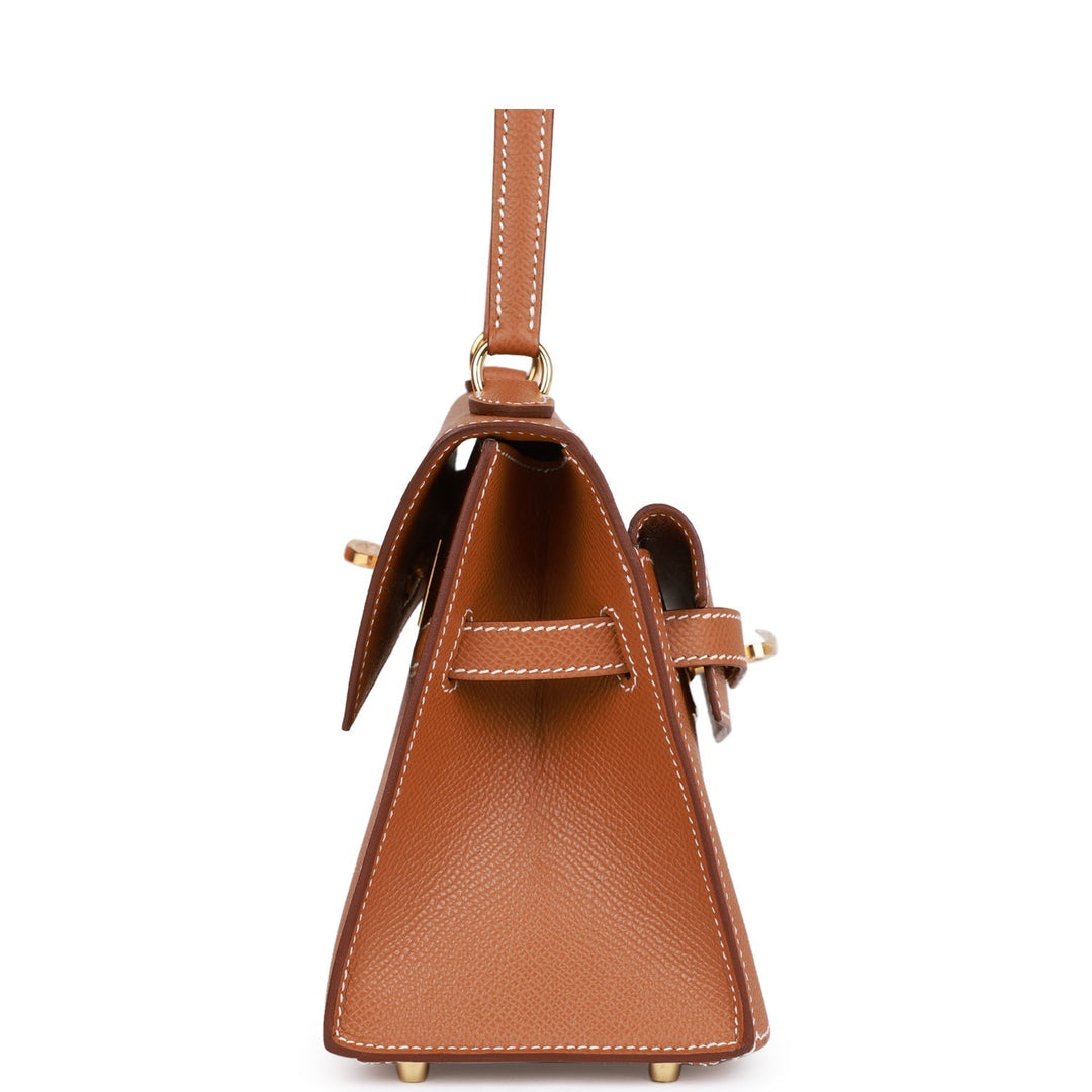 Hermes Kelly 20 Sellier en Desordre Gold Epsom Gold Hardware