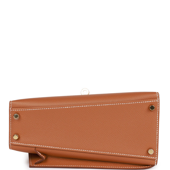 Hermes Kelly 20 Sellier en Desordre Gold Epsom Gold Hardware