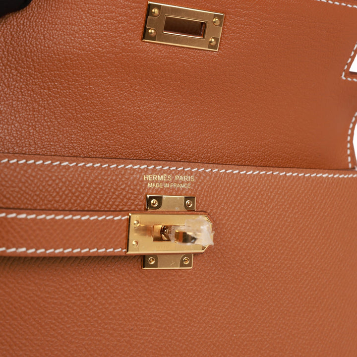 Hermes Kelly 20 Sellier en Desordre Gold Epsom Gold Hardware