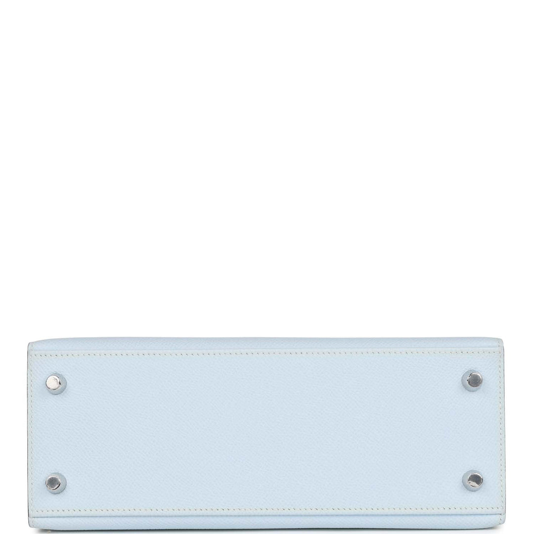 Hermes Kelly 25 Sellier Bleu Brume Epsom Palladium Hardware