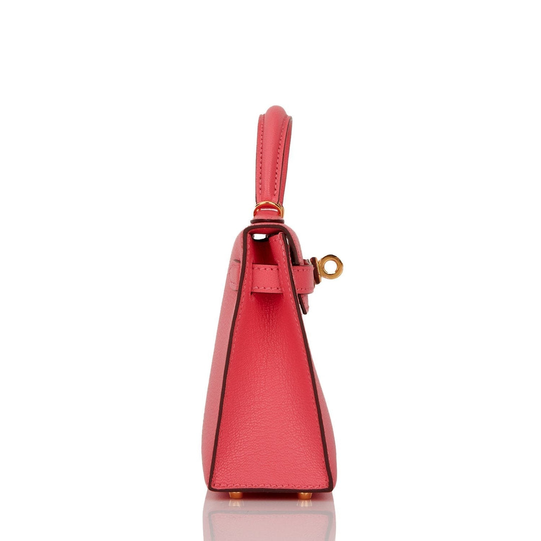 Hermes Kelly 20 Sellier Rose Lipstick Chevre Gold Hardware