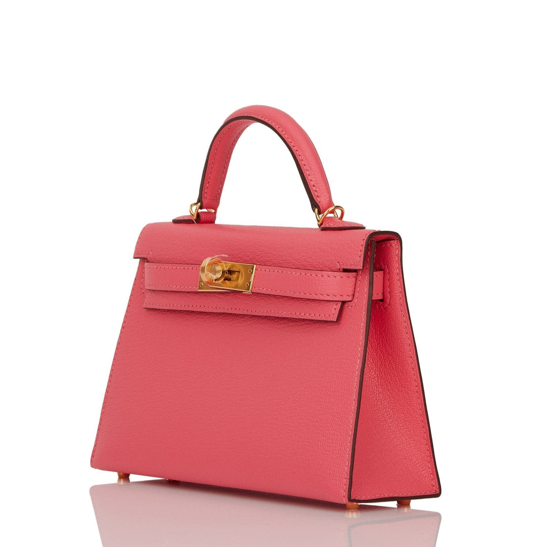 Hermes Kelly 20 Sellier Rose Lipstick Chevre Gold Hardware