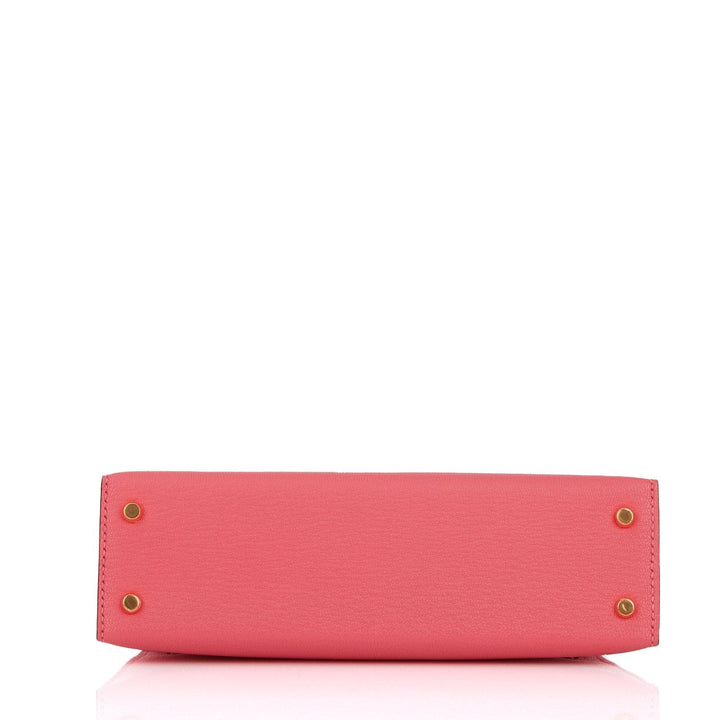 Hermes Kelly 20 Sellier Rose Lipstick Chevre Gold Hardware