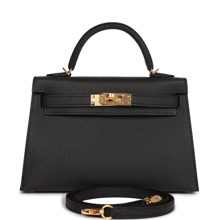 Hermes Kelly 20 Sellier Black Epsom Gold Hardware Deposit 1