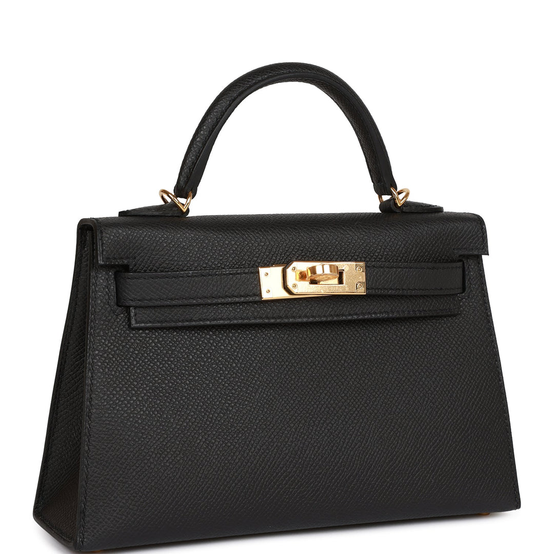 Hermes Kelly 20 Sellier Black Epsom Gold Hardware Deposit 1