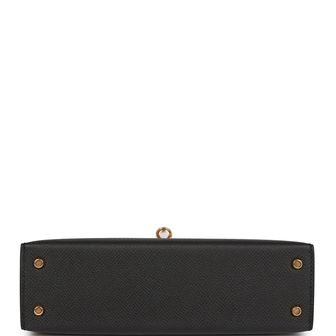 Hermes Kelly 20 Sellier Black Epsom Gold Hardware Deposit 1