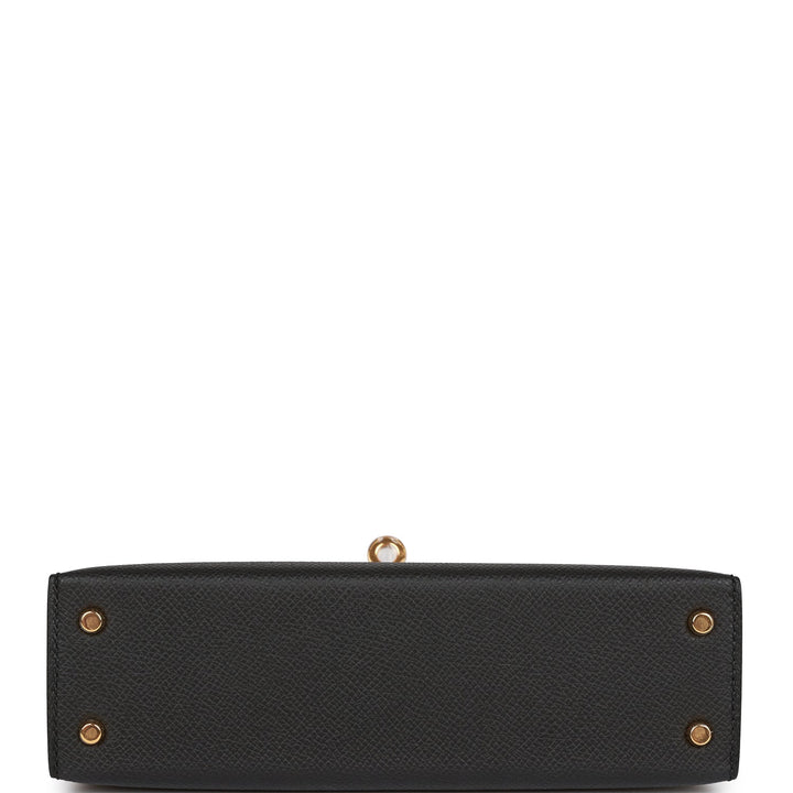 Hermes Kelly 20 Sellier Black Epsom Gold Hardware Deposit 1