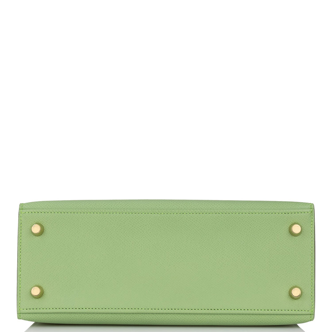 Hermes Kelly 25 Sellier Vert Criquet Epsom Gold Hardware