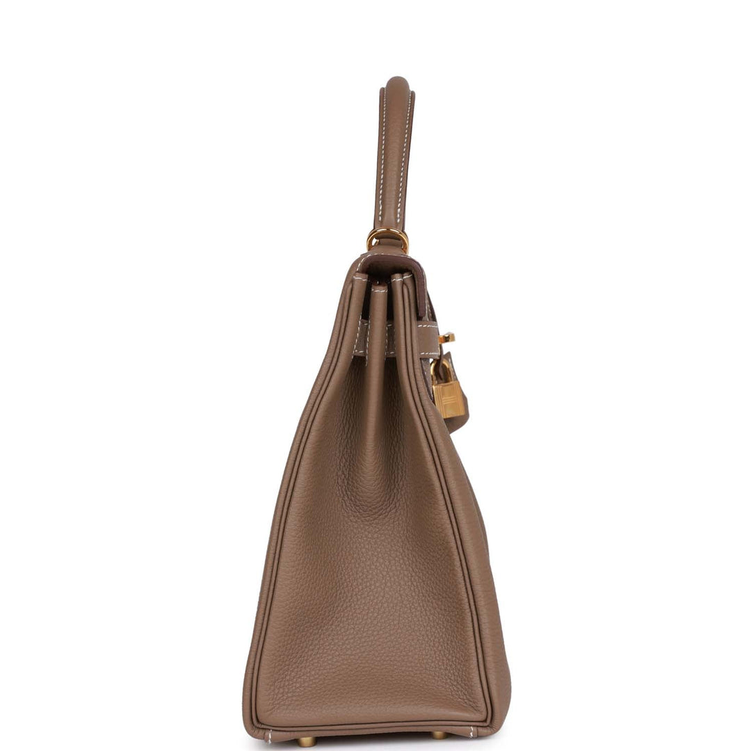 Top quality Hermes Kelly Retourne 32 Etoupe Togo Gold Hardware