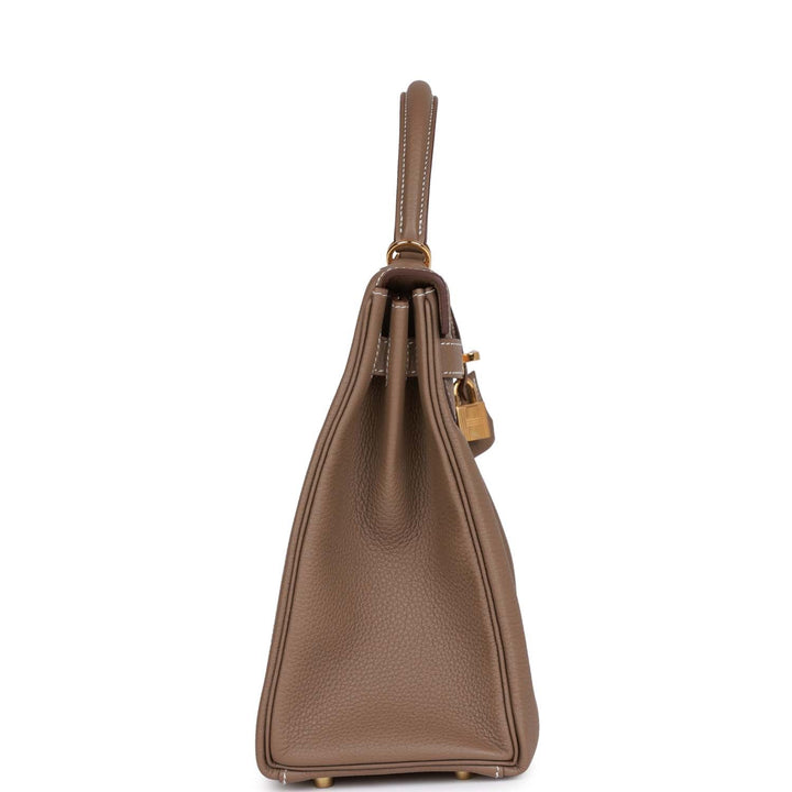 Top quality Hermes Kelly Retourne 32 Etoupe Togo Gold Hardware