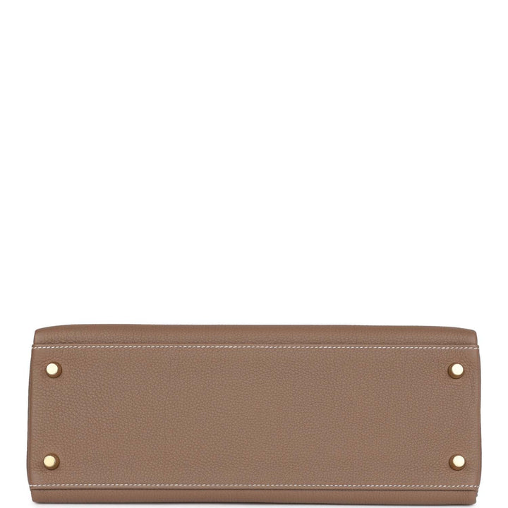 Top quality Hermes Kelly Retourne 32 Etoupe Togo Gold Hardware